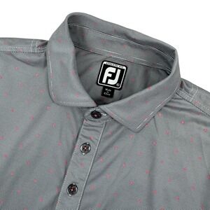 FootJoy Golf‎ Polo Mens XL Grey Pink Micro Stripe AOP Diamond  Short Sleeve